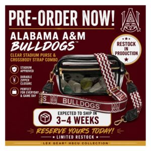 Alabama A&M Clear Bag & Reversible Crossbody Strap