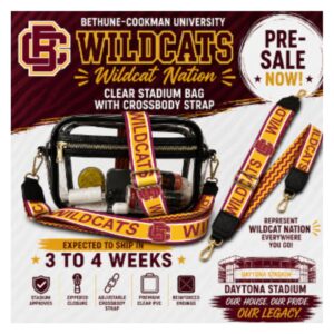 Bethune-Cookman Clear Bag & Reversible Crossbody Strap – PRESALE