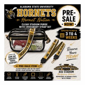Alabama State University Clear Purse and Crossbody Strap Set – PRESALE
