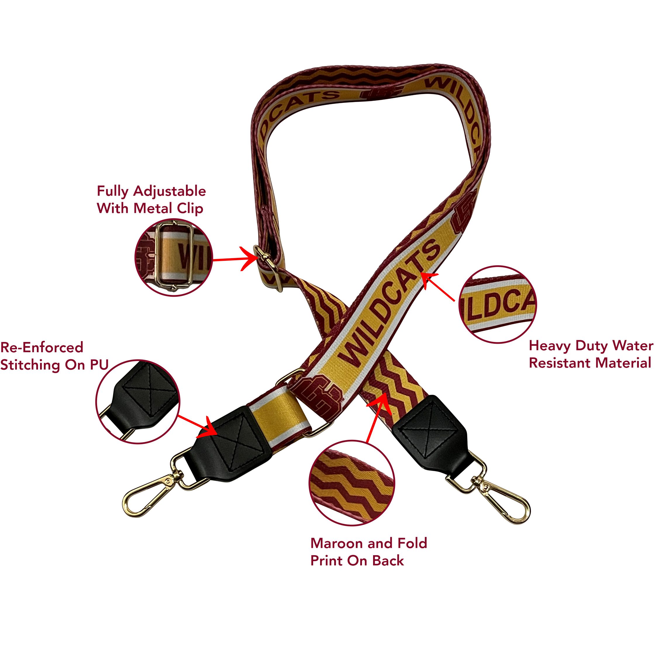 Bethune-Cookman Clear Bag & Reversible Crossbody Strap - Image 3