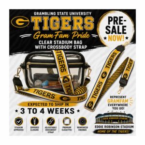 PRE-SALE | Grambling State University G Tigers Clear Purse & Crossbody Strap Set