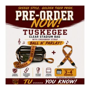 PRE-SALE Tuskegee University Clear Purse & Crossbody Strap Set