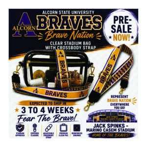 PRE-SALE Alcorn State Braves Clear Bag with Crossbody Strap
