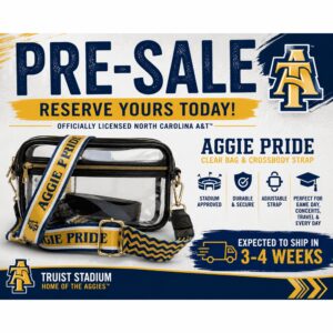 PRE-SALE: North Carolina A&T Clear Bag and Crossbody Strap
