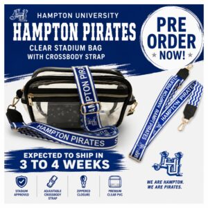 Hampton University Clear Stadium Bag with Hampton Pirates Crossbody Strap – Pre Order