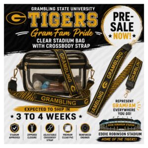 PRE-ORDER Black Grambling G Clear Bag with Crossbody Strap